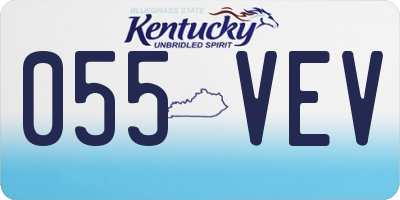 KY license plate 055VEV