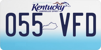 KY license plate 055VFD