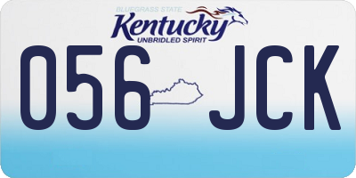 KY license plate 056JCK