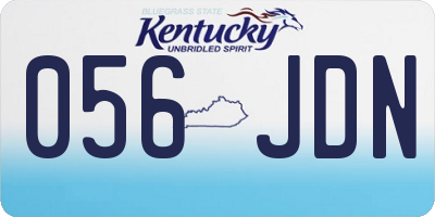 KY license plate 056JDN