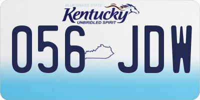 KY license plate 056JDW