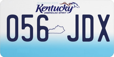 KY license plate 056JDX