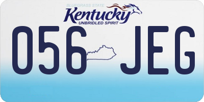 KY license plate 056JEG