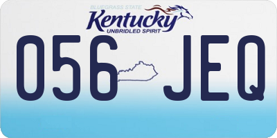 KY license plate 056JEQ