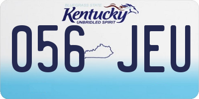 KY license plate 056JEU