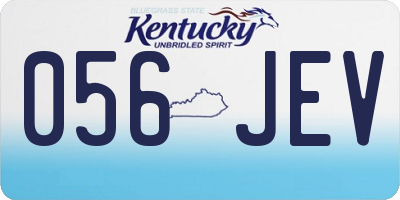 KY license plate 056JEV