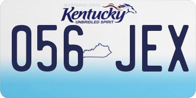KY license plate 056JEX