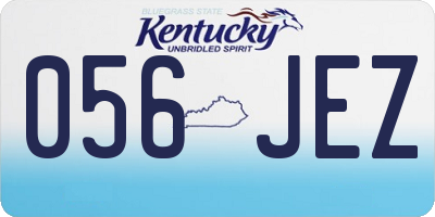KY license plate 056JEZ