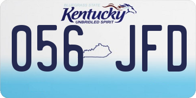 KY license plate 056JFD
