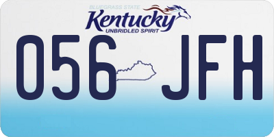 KY license plate 056JFH