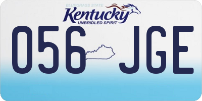 KY license plate 056JGE
