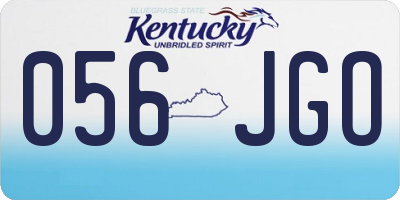 KY license plate 056JGO