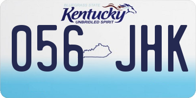 KY license plate 056JHK