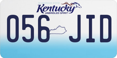 KY license plate 056JID