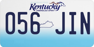 KY license plate 056JIN