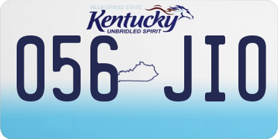 KY license plate 056JIO