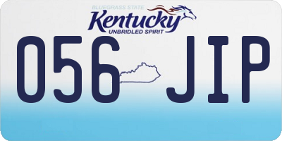 KY license plate 056JIP