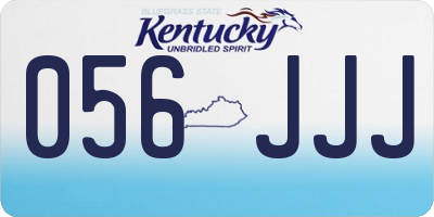 KY license plate 056JJJ