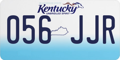 KY license plate 056JJR
