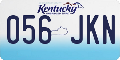 KY license plate 056JKN