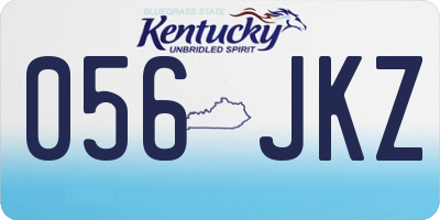 KY license plate 056JKZ