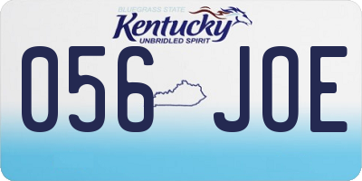 KY license plate 056JOE