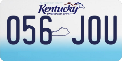 KY license plate 056JOU