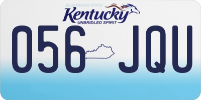KY license plate 056JQU