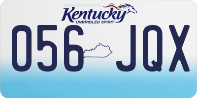 KY license plate 056JQX