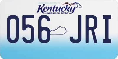 KY license plate 056JRI