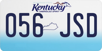 KY license plate 056JSD