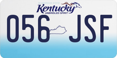 KY license plate 056JSF