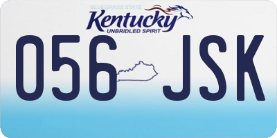 KY license plate 056JSK