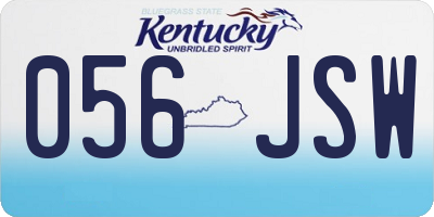 KY license plate 056JSW