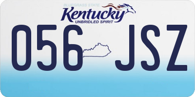 KY license plate 056JSZ