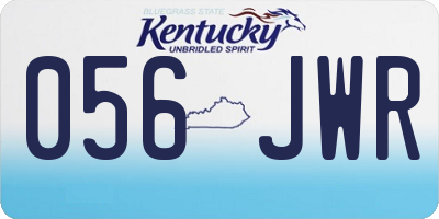 KY license plate 056JWR