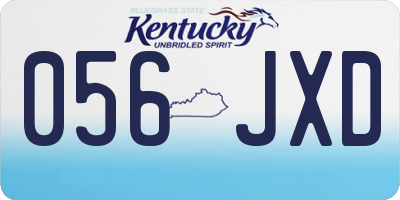 KY license plate 056JXD