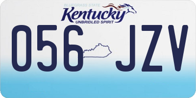 KY license plate 056JZV