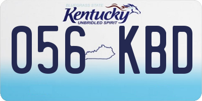 KY license plate 056KBD