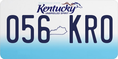 KY license plate 056KRO