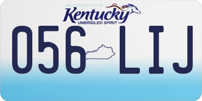 KY license plate 056LIJ
