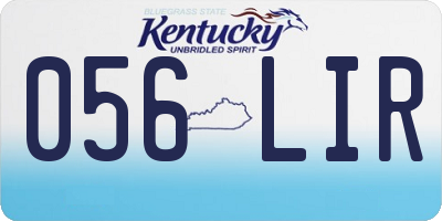 KY license plate 056LIR
