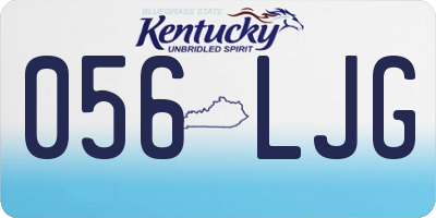 KY license plate 056LJG