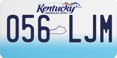 KY license plate 056LJM