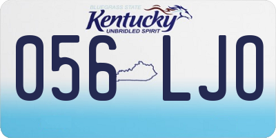 KY license plate 056LJO