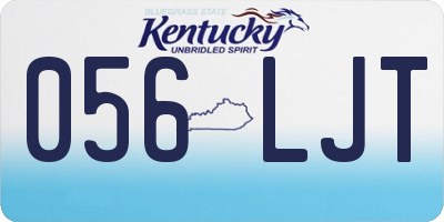 KY license plate 056LJT
