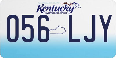 KY license plate 056LJY