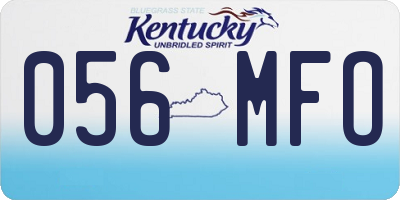 KY license plate 056MFO