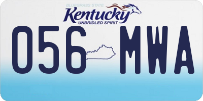 KY license plate 056MWA