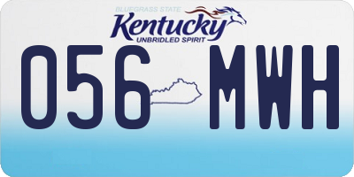 KY license plate 056MWH